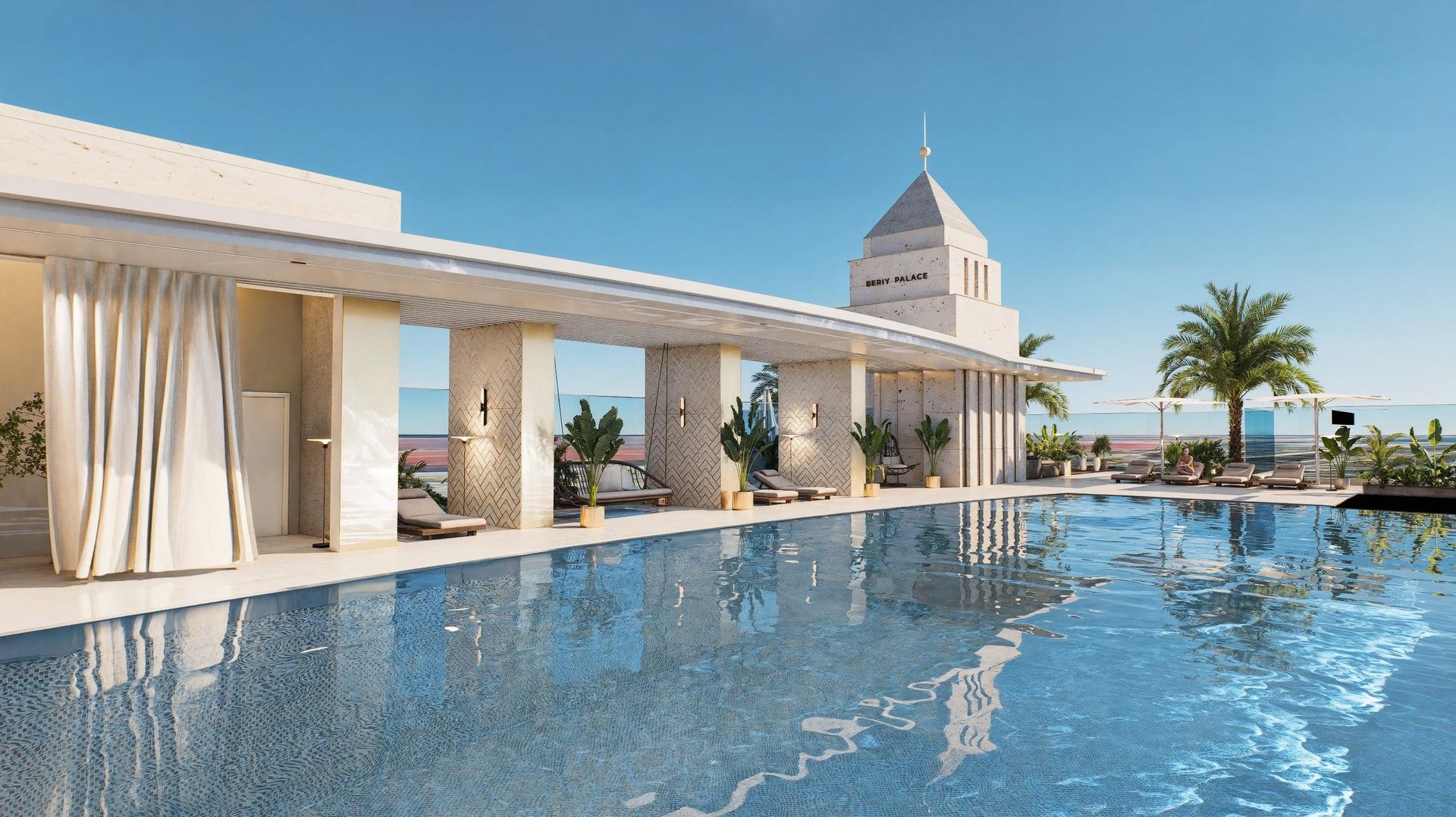 Инфинити-бассейн на крыше BERIY PALACE с видом на море